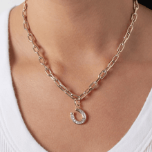 Load image into Gallery viewer, Baguette Horseshoe Hinged Charm