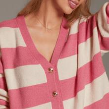 Load image into Gallery viewer, Weekender Cashmere Cardigan, Candy Stripes