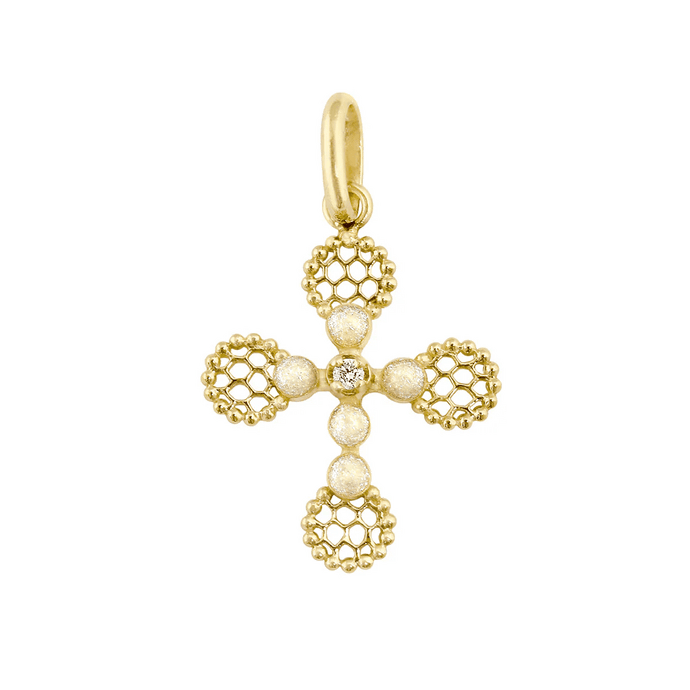 Lace Cross Diamond Pendant