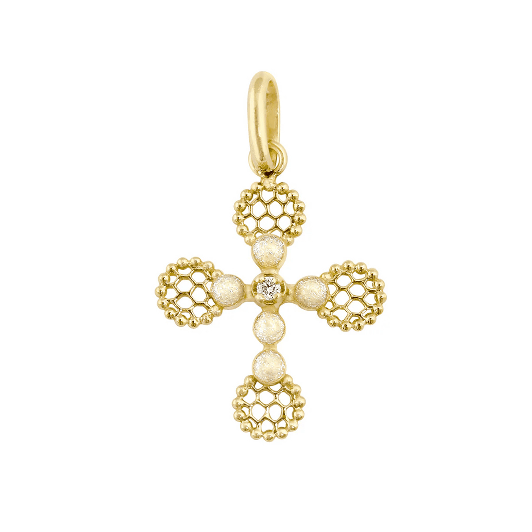 Lace Cross Diamond Pendant