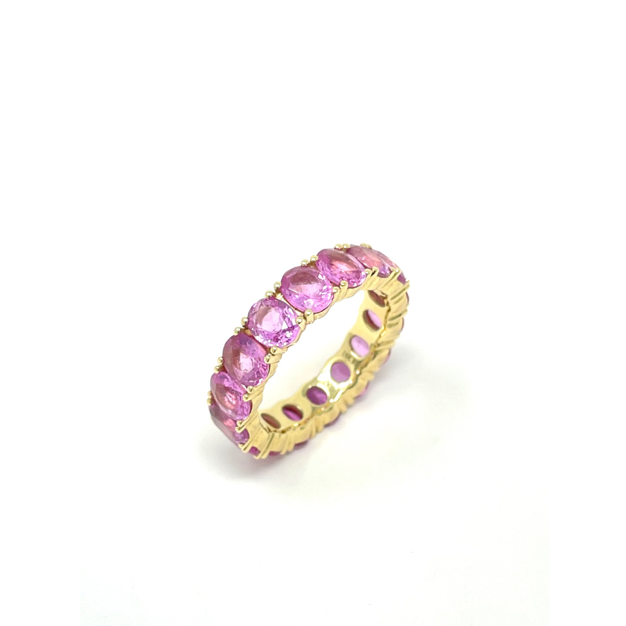 Pink Sapphire Oval Eternity Bands